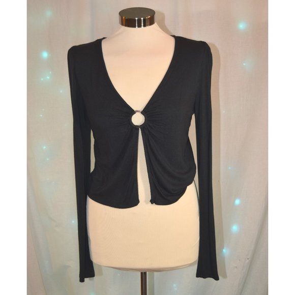 Urban Outfitters Tops - Urban Outfitters Black O-ring Crop Top size L